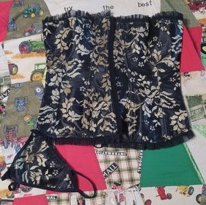 NWOT Corset and g string set size L